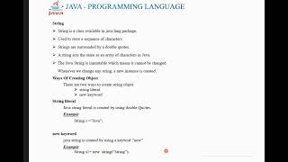 Part 13 String  JavaProgramming language  For beginners in Tamil [upl. by Kaiulani]