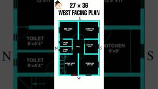 27 x 36 WEST FACING PLAN  3BHK HOUSE PLAN  BuildMyHome [upl. by Gannon]