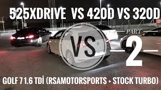 525d Xdrive vs 420d vs Golf 7 16 TDI vs 320d 2 [upl. by Elletnwahs236]