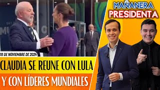 MañaneraPresidenta  CLAUDIA llega a BRASIL para el G20 Tiene REUNIONES con LÍDERES MUNDIALES [upl. by Brothers]