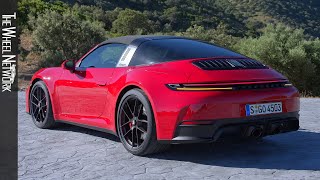 2025 Porsche 911 Targa 4 GTS  Carmin Red  Driving Interior Exterior 9922 Hybrid [upl. by Ybhsa]