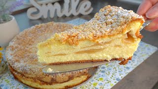 Käsekuchen ohne Boden mit Streusel und Äpfel  neues Rezept Sehr lecker 😋 [upl. by Aymer253]