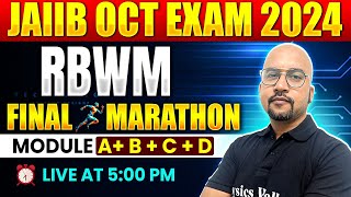 JAIIB RBWM Maha Marathon  JAIIB RBWM All Modules Marathon Class  RBWM JAIIB 2024  by Bhaskar Sir [upl. by Raine]