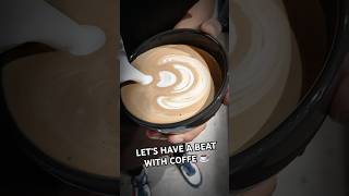 Lets have a beat with coffee☕️ barista latte coffee art ytshorts youtubeshorts shorts bae😍💙 [upl. by Alaek]