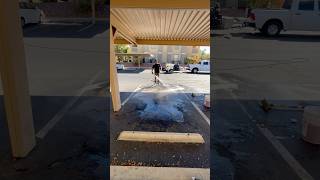 Oil stain removal on asphalt pressurewashing powerwashlasvegas [upl. by Akiaki]