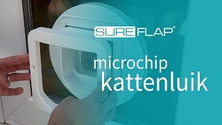 Installatie van het SureFlap microchip kattenluik in glas [upl. by Gertie]