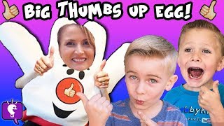 Giant THUMBS UP Egg with HobbyKidsTV [upl. by Fujio]