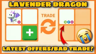 11 NEW OFFERS FOR LAVENDER DRAGON ARE THEY LOSE SO MUCH VALUE NOW😭😭 Rich Servers Adopt me [upl. by Sherlocke]