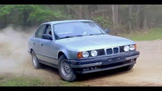 BMW Rally Drifting A E34 525i In Gravel [upl. by Gianina]