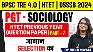 HTET Sociology Classes 2024  Sociology  HTET Previous Year Paper  Part 7  by Nidhi Sharma Maam [upl. by Aliab]