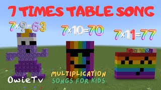 7 Times Table Song  Multiplication Songs for Kids  Minecraft Numberblocks Counting Songs [upl. by Ikila]