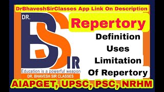 RepertoryHomoeopathic Repertory HomoeopathyDrBhavesh Sir Classes [upl. by Zeke]