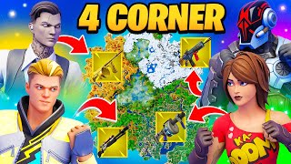 The MYTHIC 4 CORNER Challenge in Fortnite [upl. by Eldreeda]