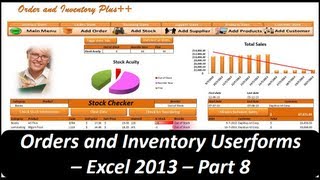 Excel VBA  Orders and Inventory Management  Excel 2013 Part 8 Userforms [upl. by Eanehs]