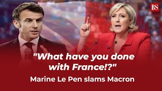 quotWhat have you done with Francequot Marine Le Pen slams Macron over riots [upl. by Lleznol]