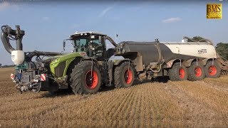 Gülle fahreneinarbeiten mit CLAAS XERION 4000  Kaweco Tridem SchwanenhalsGüllefass vom LU Prilop [upl. by Hayikaz]