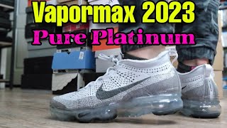 Nike Air Vapormax 2023 Flyknit quotPure Platinumquot Review and On Feet [upl. by Yahs]