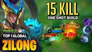 ZILONG KING One Shot Build  Zilong Top 1 Global Best Build  By Pain悲哀  Mobile Legends [upl. by Aimil]