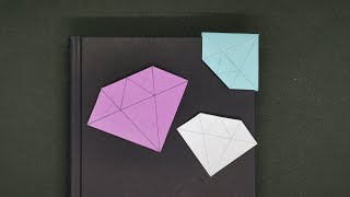 Origami Diamant Lesezeichen basteln  How to make an easy bookmark corner [upl. by Lerret]