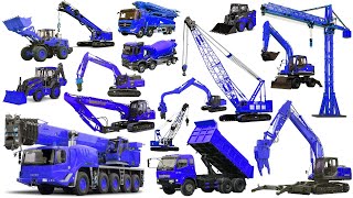 Excavator amp Other Heavy Equipment  Wheeled Excavator Wheel Loader Crane Dump Truck Back Hoe [upl. by Nakre890]