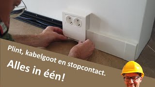 Plint kabelgoot en stopcontact in een  Zelf Een Huis Bouwen [upl. by Lybis]