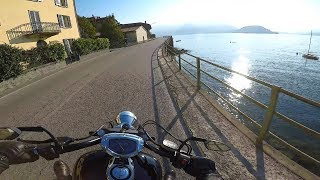 Riding around Lake Como 2 from Bellano to Lecco  Lombardy Italy  road SP 72 [upl. by Novej]