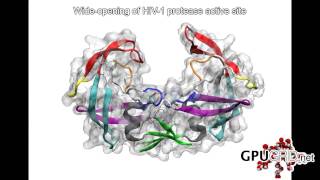 Wideopening of the HIV1 protease active site [upl. by Stace]