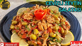 CEVİZLİ ZEYTİN SALATASI TARİFİ  5 DAKİKA DA HAZIR SALATA [upl. by Alexandra]