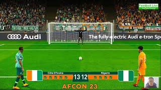 Cote Divoire vs Nigeria  Penalty Shootout 2024  Africa Cup of Nations 2023 AFCON  PES Gameplay [upl. by Larry]