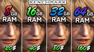 How much RAM do you need in 2023 8 GB vs 16GB vs 32 GB vs 64GB  Test in 10 Games  1440p [upl. by Liv]