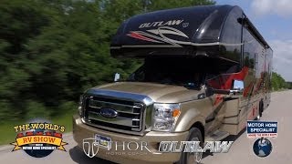 Outlaw Super C Toy Hauler RV Review at Motor Home Specialist 2014 2015 [upl. by Arabel322]