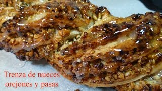 Trenza de nueces orejones y pasas Receta paso a paso [upl. by Rudelson]