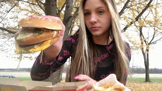 ASMR Eating McDonalds in an Autumn Forest [upl. by Jeremiah]