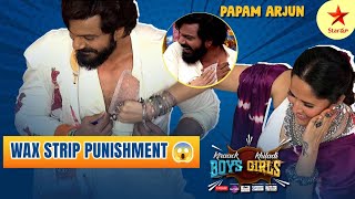 Kiraak Boys Khiladi Girls  Wax Strip Punishment  Papam Arjun and Chaitu  Jatara Theme  Star Maa [upl. by Refiffej]