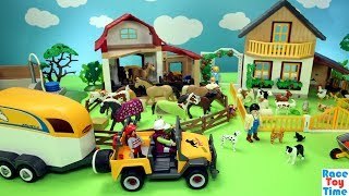 Playmobil Horse Stable and Farm Animals Barn Fun Toys For Kids [upl. by Aniale987]