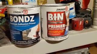 Kitchen Cabinet Primer adhesion test  Zinsser Bondz vs Zinsser BIN [upl. by Udell]