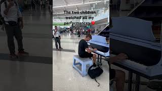 Piano performance at the airport piano pianoplayer pianomusic artist youngpianist airport [upl. by Aivatnahs598]