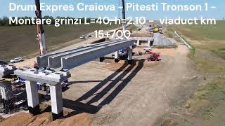 DEx12 Craiova  Pitesti Tronson 1 dex12  Montare grinzi viaduct km 15700  30072024 [upl. by Immij]