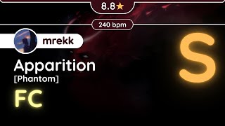 osu Hypo  88★ mrekk FCed a new Apparition mapset [upl. by Nerraw299]