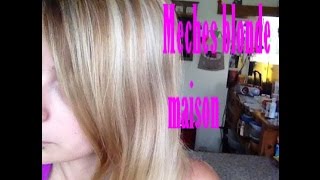 Comment faire des méches blonde maison [upl. by Kerin]