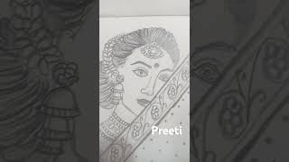 Solho sringar kaini new love song  bride art  pencil shading  sketch  shorts  yt viral [upl. by Milson]