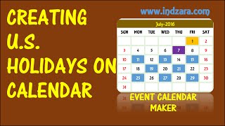 Event Calendar Maker  ExcelTemplate  Creating US Holidays [upl. by Elinor987]