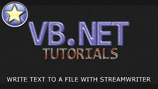 VBNET Tutorial For Beginners  Writing to a File with StreamWriter Visual Basic NET [upl. by Maurizia]