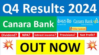 CANARA BANK Q4 results 2024  CANARA BANK results today  CANARA BANK Share News  CANARA BANK Share [upl. by Nairbal]