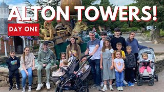 Alton Towers With 15 Kids Day 1  The Radford Family [upl. by Anaihsat]