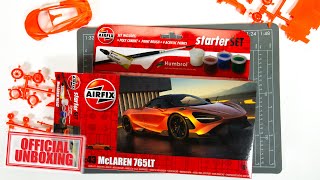 Official Unboxing Airfix McLaren 765LT Starter Set [upl. by Rodablas150]