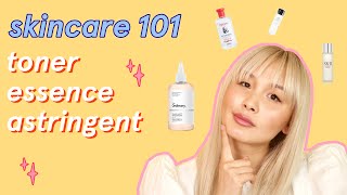 What’s a toner essence astringent Which one is best for you  Beginners guide  SKINCARE 101 [upl. by Tonry]