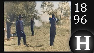 1896  France  Pistol duel between two men Colorized [upl. by Hamish806]