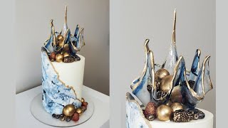 Buttercream Marble Cake Tutorial  Isomalt Bowl  Cake Decorating Tutorial [upl. by Osicnarf79]