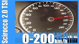 VW Scirocco 20 TSI Acceleration 0200 kmh GOOD Beschleunigung [upl. by Aihsek]